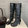 Autumn Winter Fashion Round Toe Thin Heels Cosy Woman Knee-High Modern Boots Ladies Long Booties Party Shoes