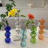 Flower Vase Tabletop Glass Flower Holder Bottle Home Decor Hydroponic Plant Vases Holder Cute Desktop Decorative Glass Vase