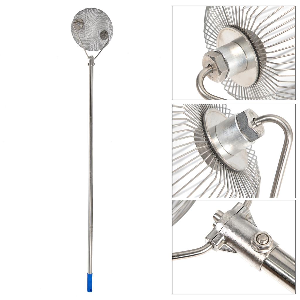 Garden Picker Roller Nut Harvester Ball Picker Golf and Nut Stainless Steel Silver Tensile Strength and Toughness for Pecans