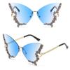 Diamond Oversized Purple Sunglasses for Women Bling Sun Glasses Butterfly Sunglasses Ladies Shades