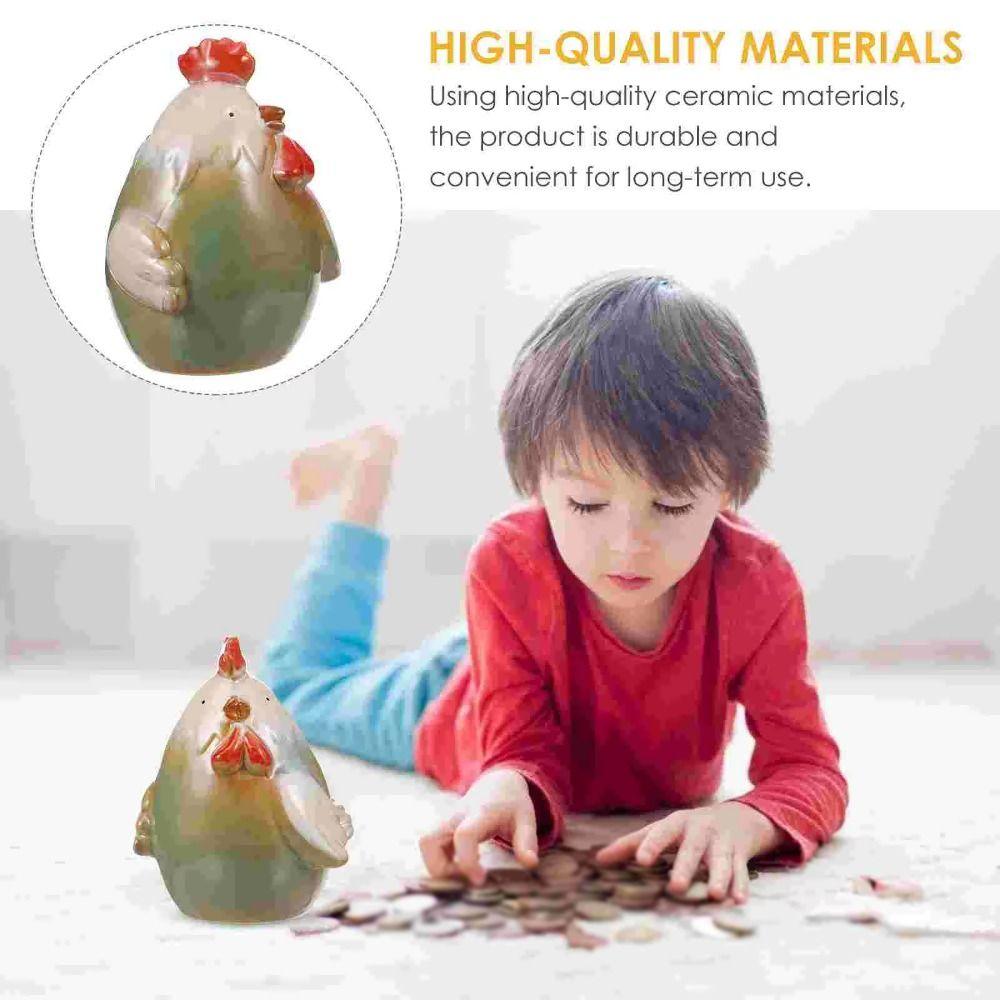 Saving Money Ceramic Piggy Bank Creative Hen Figurines Crafts Cute Money Box  for Kids Girl
