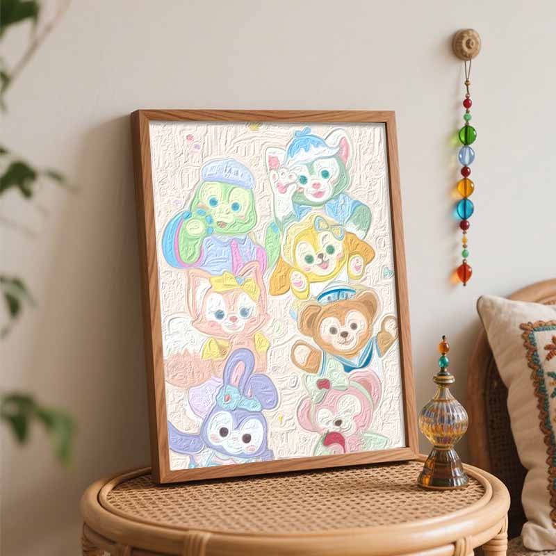 Disney oil painting handmade diy Duffy and friends cartoon character gifts home decorations