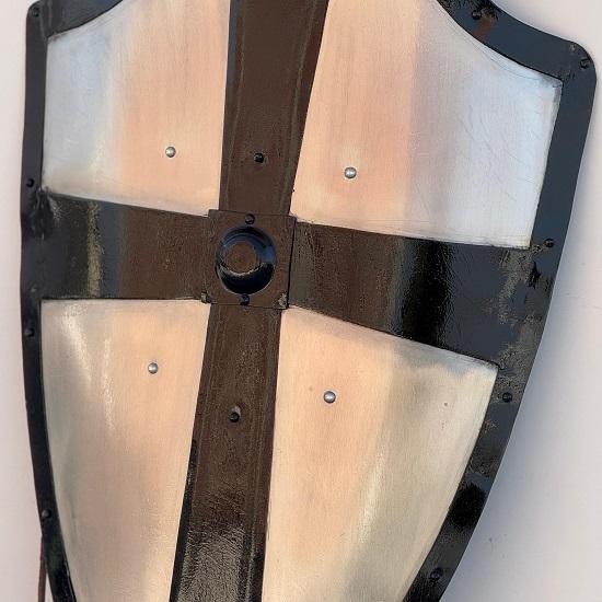 Средневековый черный крест тамплиера металлический щит щит для ЛАРП косплея дисплейный щит костюм на Хэллоуин