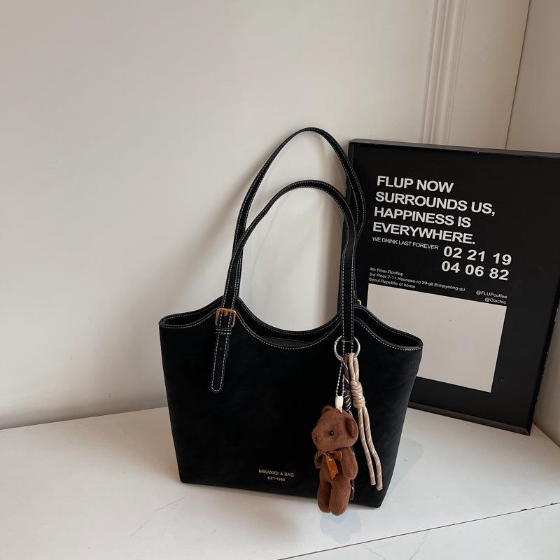 Ретро сумка большой вместимости женская зимняя новая повседневная сумка через плечо для поездок на работу простая текстурная сумка-тоут