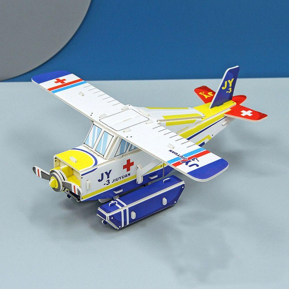 Handmade Airplane Puzzle 3D Education Puzzles Game Montessori Toys  Kids