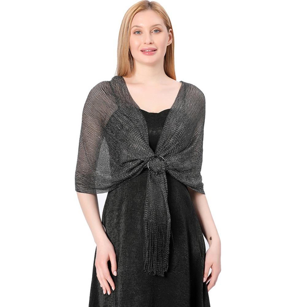 Свадебная вечеринка Блестящий металлический шарф Подружка невесты Леди Накидка Накидки Модные блестящие шали