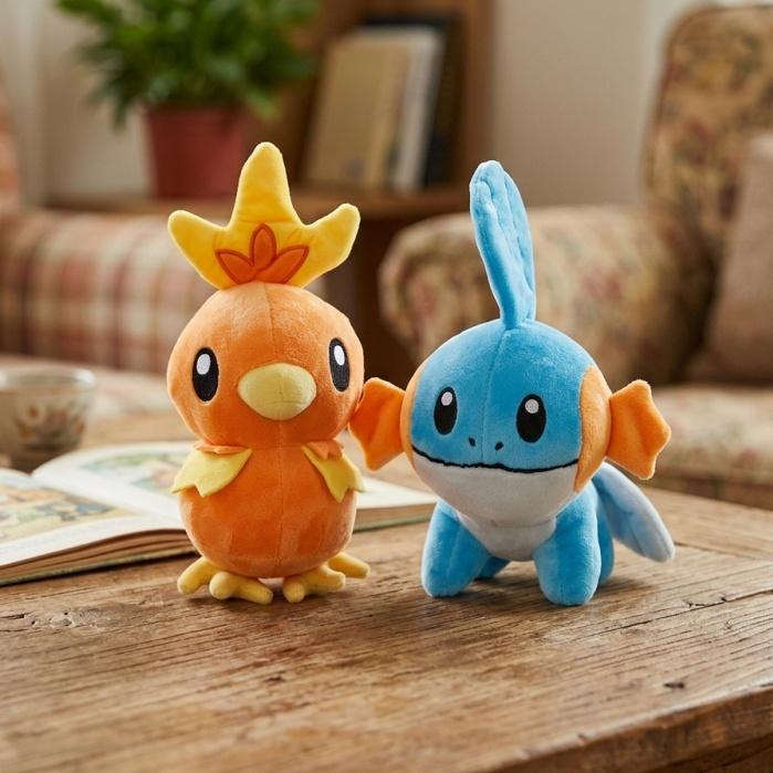 Treecko Mudkip Torchic Stuffed Doll 3th Generation Plush Toy Anime Hobbies Collection Cartoon Home Decor Toy Cute Gift
