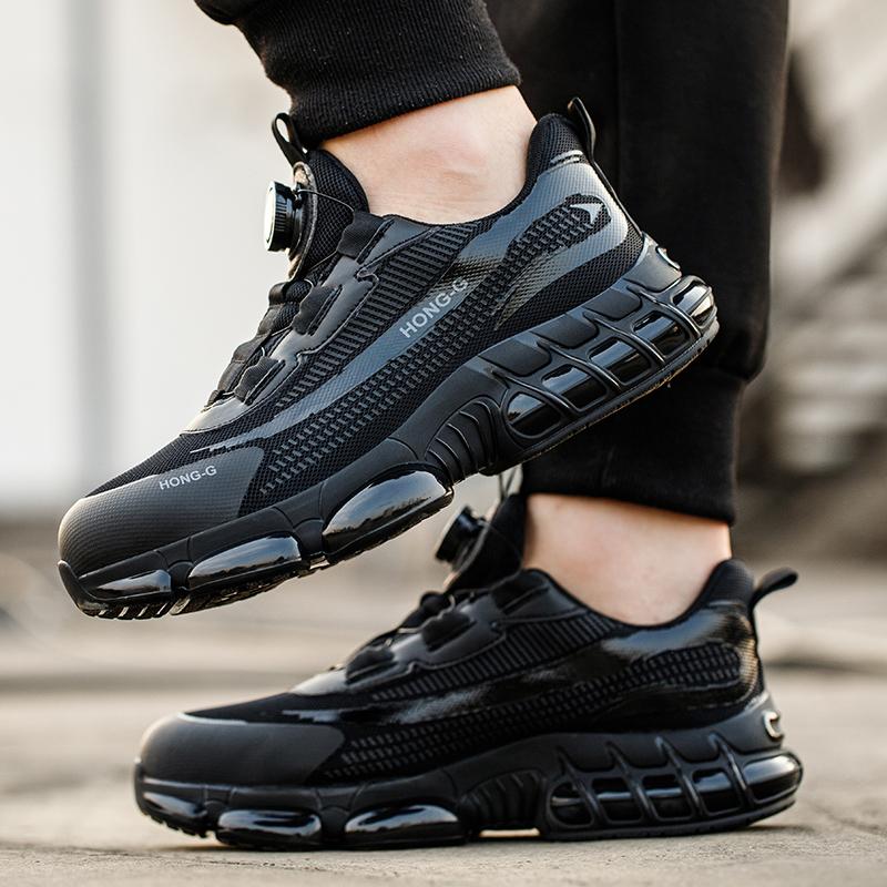 Неразрушаемая защитная обувь, устойчивая к проколам, мужская дышащая, нескользящая, мужская рабочая обувь, безопасная и удобная обувь со стальным носком