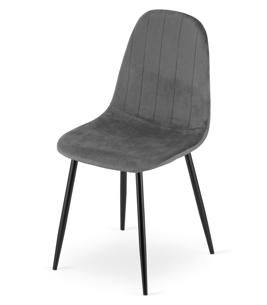 PADVA chair - dark gray velvet / black legs x 1