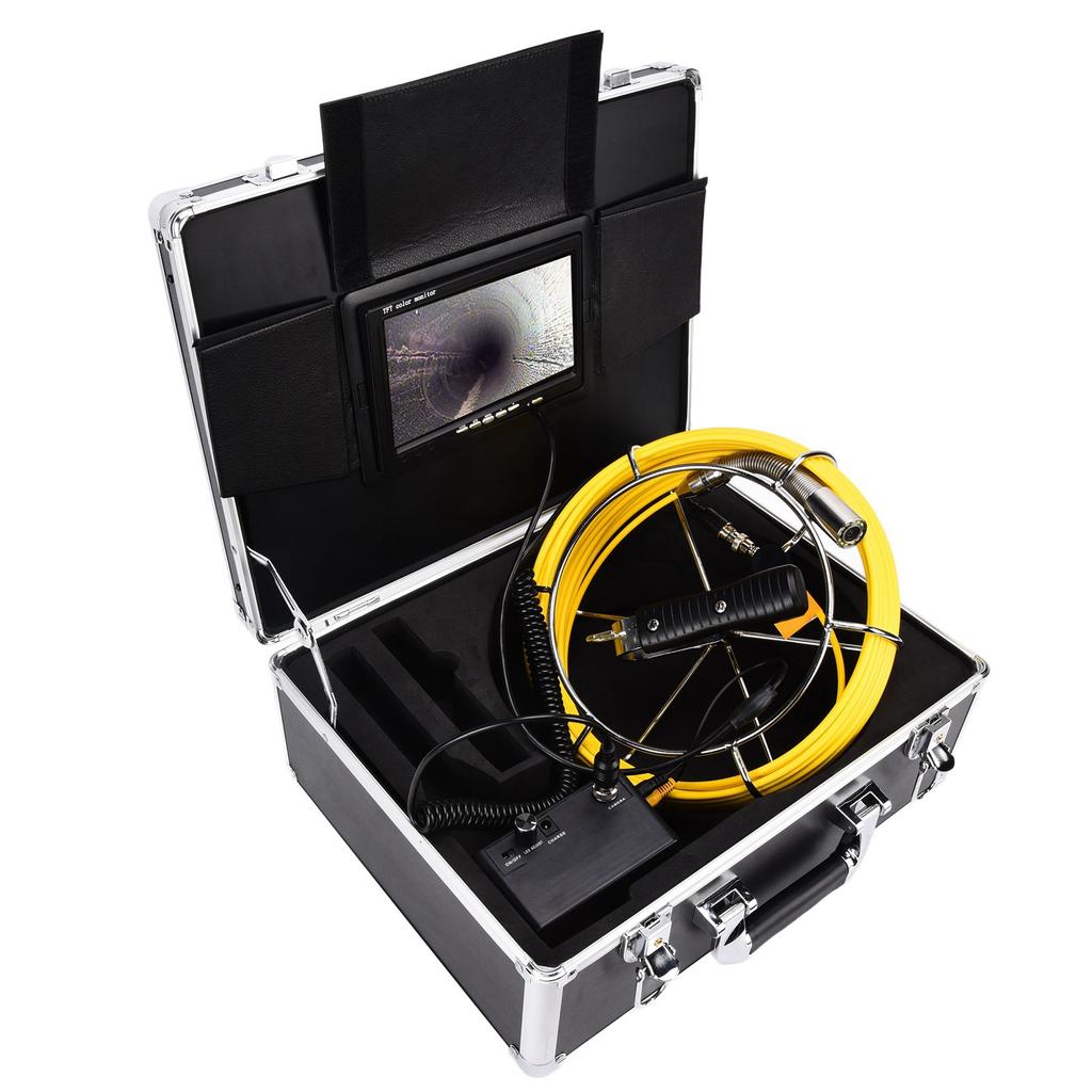 7in LCD 512HZ Pipeline Inspection Camera with 12LED High Definition Pipeline Endoscope for