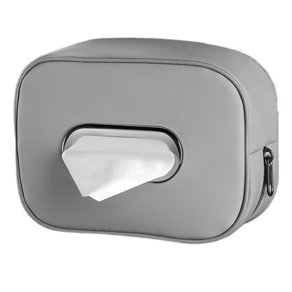 Zipper Car Tissue Box Multifunctional Car Seat Back Organizer Backseat Tissue Case Armrest
