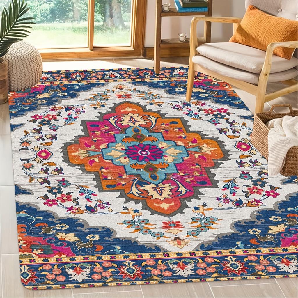 1Pcs Anti Fatigue Kitchen Rugs Bohemian Style Waterproof Non-Slip Thick Cushioned Kitchen Mat Heavy Duty Comfort Standing Mat for Kitchen