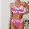 Женские купальники танкини, 2 предмета, купальник в полоску, купальные костюмы для отпуска