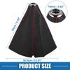 ACROPIX Car Shift Boot Cover Gear Shift Knob Boot Dust Cover Universal Faux Leather Black with Red Line