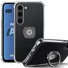 Protective Case - BOOLING - for Samsung Galaxy A25 5G - Flexible - Transparent Black - Rotating Ring