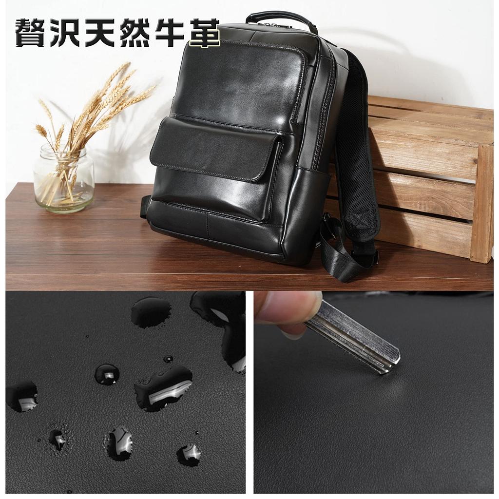 Рюкзак Masakawa для бизнеса из натуральной кожи, воловья кожа, большой, для бизнеса 1 2, черный [Masa Kawa] для мужчин, рюкзак, рюкзак, кожа, водонепроницаемый,