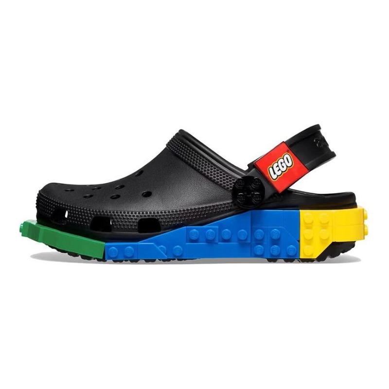 Crocs × LEGO Круглый Носок Платформа Уличные Дышащие Клоги Унисекс Черный 211873-001