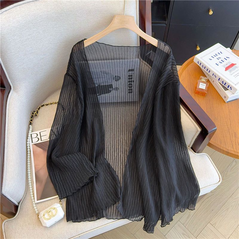 Plus Size Women's Summer Thin Cardigan Outer Wear Sun Protection Clothes Shirts Loose Casual Tops