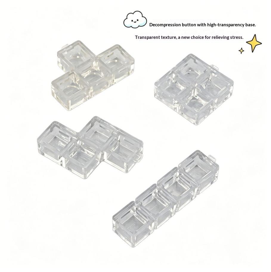 Transparent Keyboard Riser DIY Non-Slip Holder with Mini Keychain Fits Various Keycaps Fidget for Daily Work