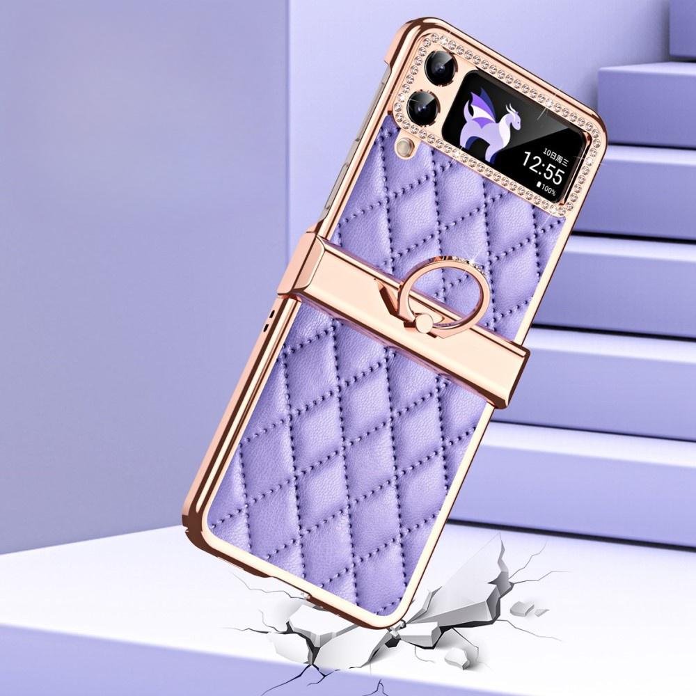 Case for Samsung Galaxy Z Flip 4 5G, Rhombus Grid, Purple