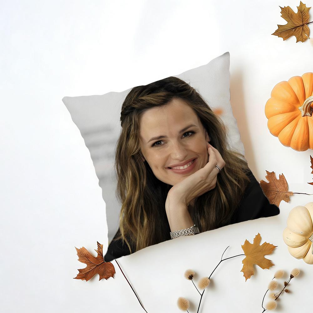 Retro Actress JJennifer Garner Cushion Cover Washable Linen Pillowcase Soft  for Daily Sofa Bed Home Room Decor