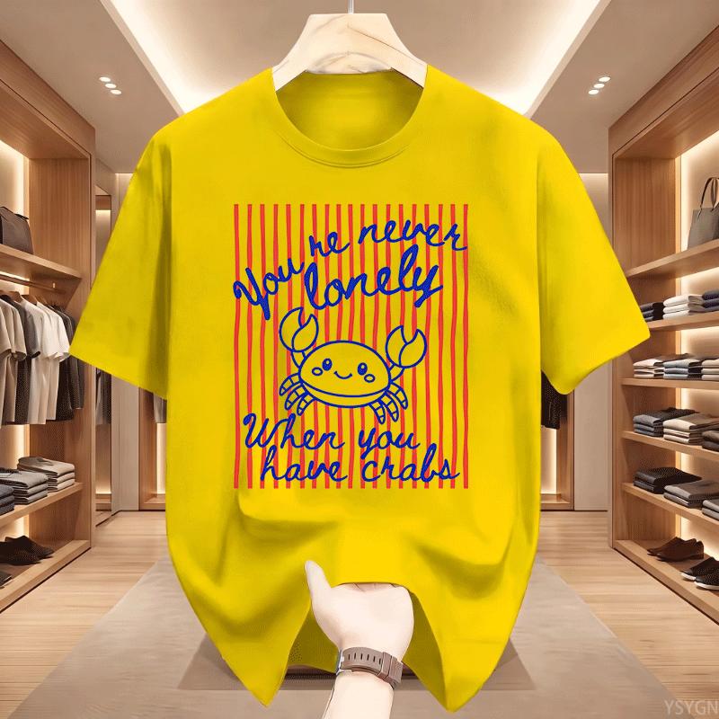 Funny Crab Graphic T Shirts For Unisex Unisex Short Sleeve TShirt Streetwear Loose Soft Printed Pullover Tshirts Clothing Tops