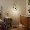 3-Light LED Floor Lamp, 170cm Industrial Dimmable Standing Lamp with Steel Wire Cage Lampshades, 2700K for Living Room, Bedroom, Dining Room, Study