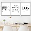Good Food Good Mood Bon Appetit Quotes Canvas Painting Black White Wall Art Poster and Print Pictures Kitchen Home Decor HD3102