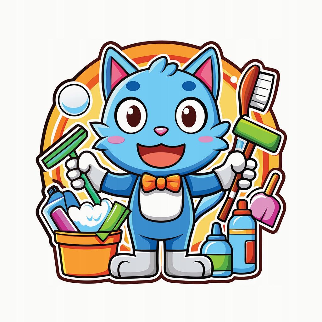 Soft Window Cleaner Spray 750ml + Kitten Sticker with Cleaning Kit