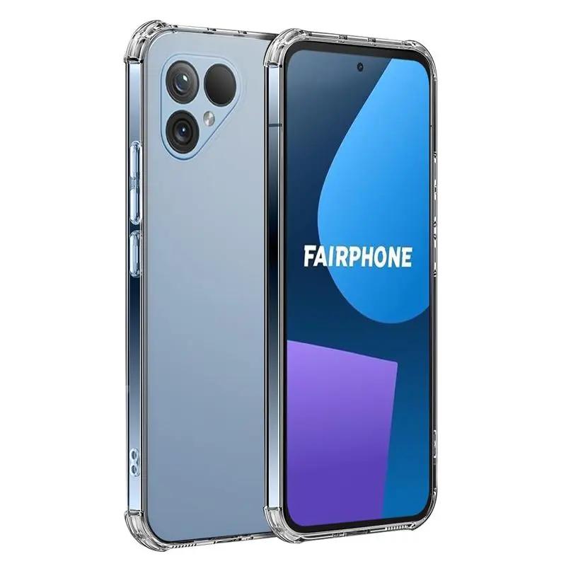 Прозрачный противоударный чехол из ТПУ с усиленными углами для Fairphone 6 5 Защитная крышка Прозрачный Capa Coque Fundas