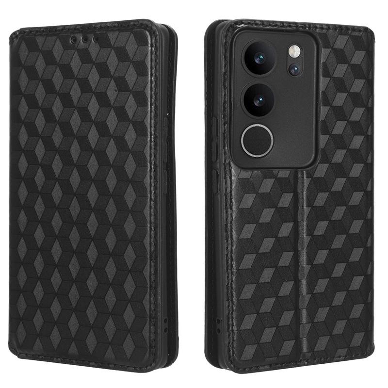 Кожаный чехол-кошелек VIVO S17/S17 PRO со слотом для карт и подставкой