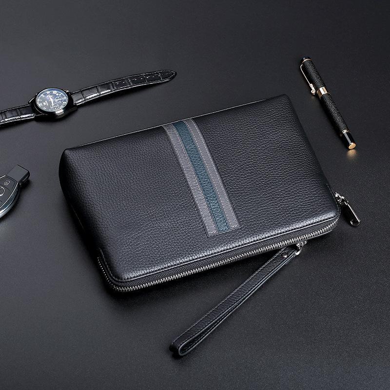 Мужской клатч из натуральной кожи большой вместимости: Модная сумка-конверт, первый слой из коровьей кожи, повседневный стиль