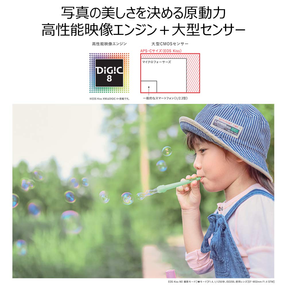 Canon Беззеркальная камера EOS Kiss M2 стандартный зум-объектив комплект черный одинарный KISSM2BK-1545