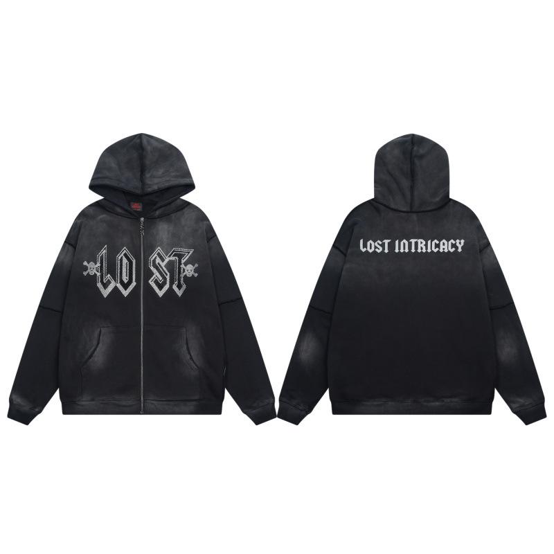 European and American tide brand hot diamond letter printing high street trend leisure street men's and women's leisure loose sweater trousers