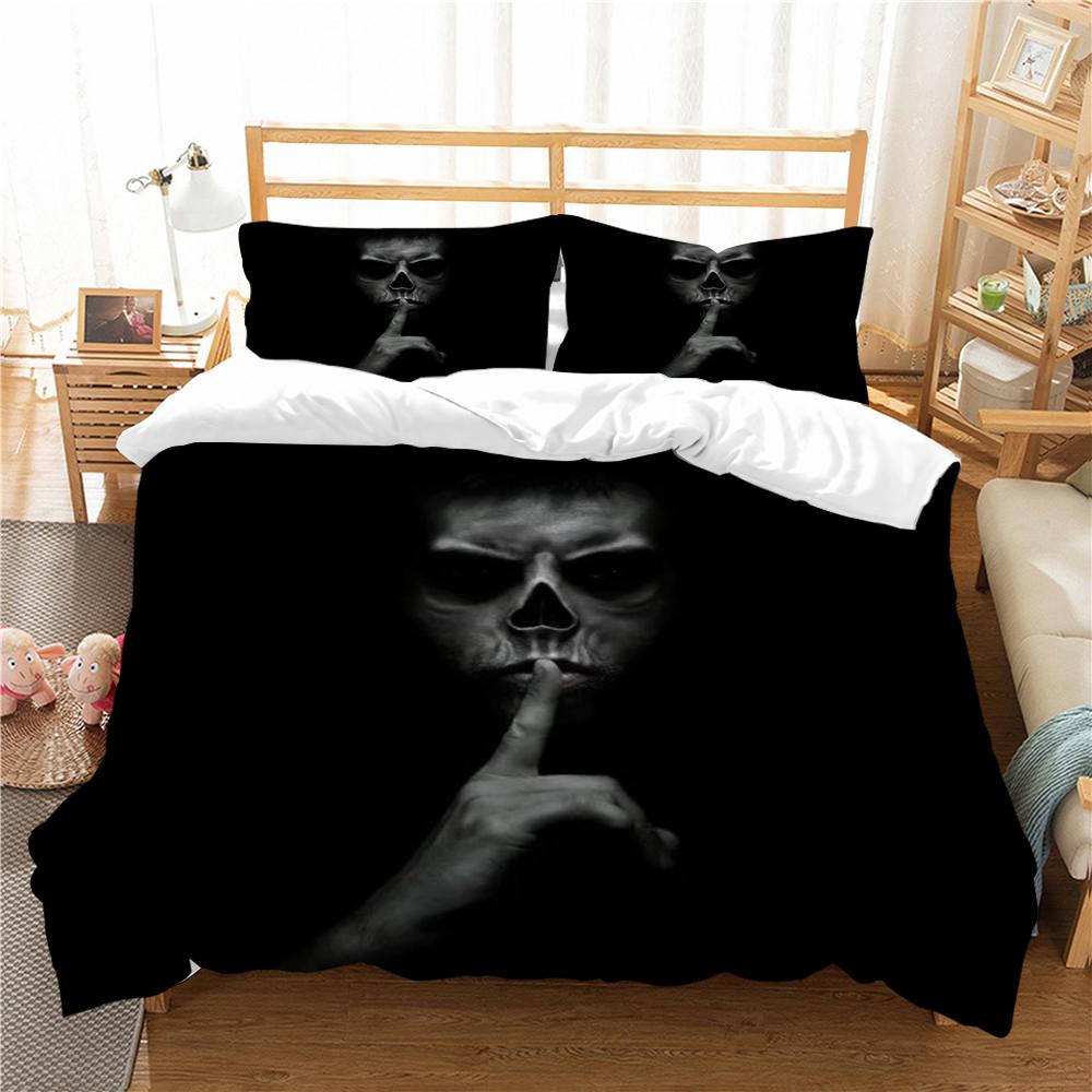 Покрывало на кровать с принтом 3D-черепов, комплект пододеяльников, комплект постельного белья для мальчиков и девочек, односпальный размер, высокое качество