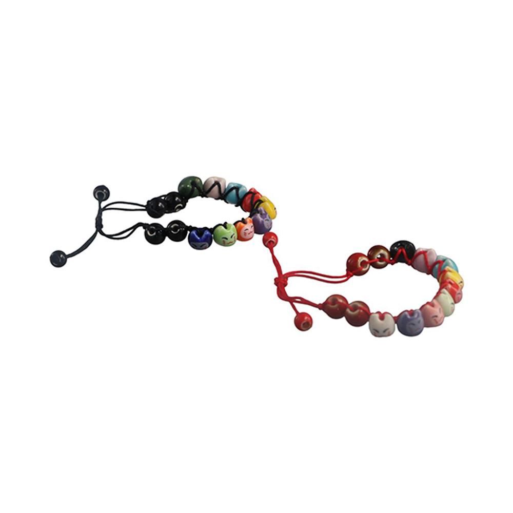 Керамический браслет ручной работы Maneki Neko Lucky Cat с красной нитью, ручная веревка, браслет из бисера с котом для девочек