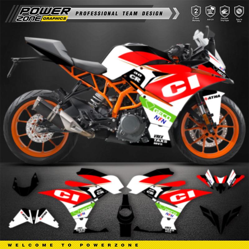 PowerZone Кастомные Графические Наклейки для KTM RC 250 RC 390 2017-2020 SUPERMOTO Фон Наклейки Комплекты Гонночных Виниловых Наклеек