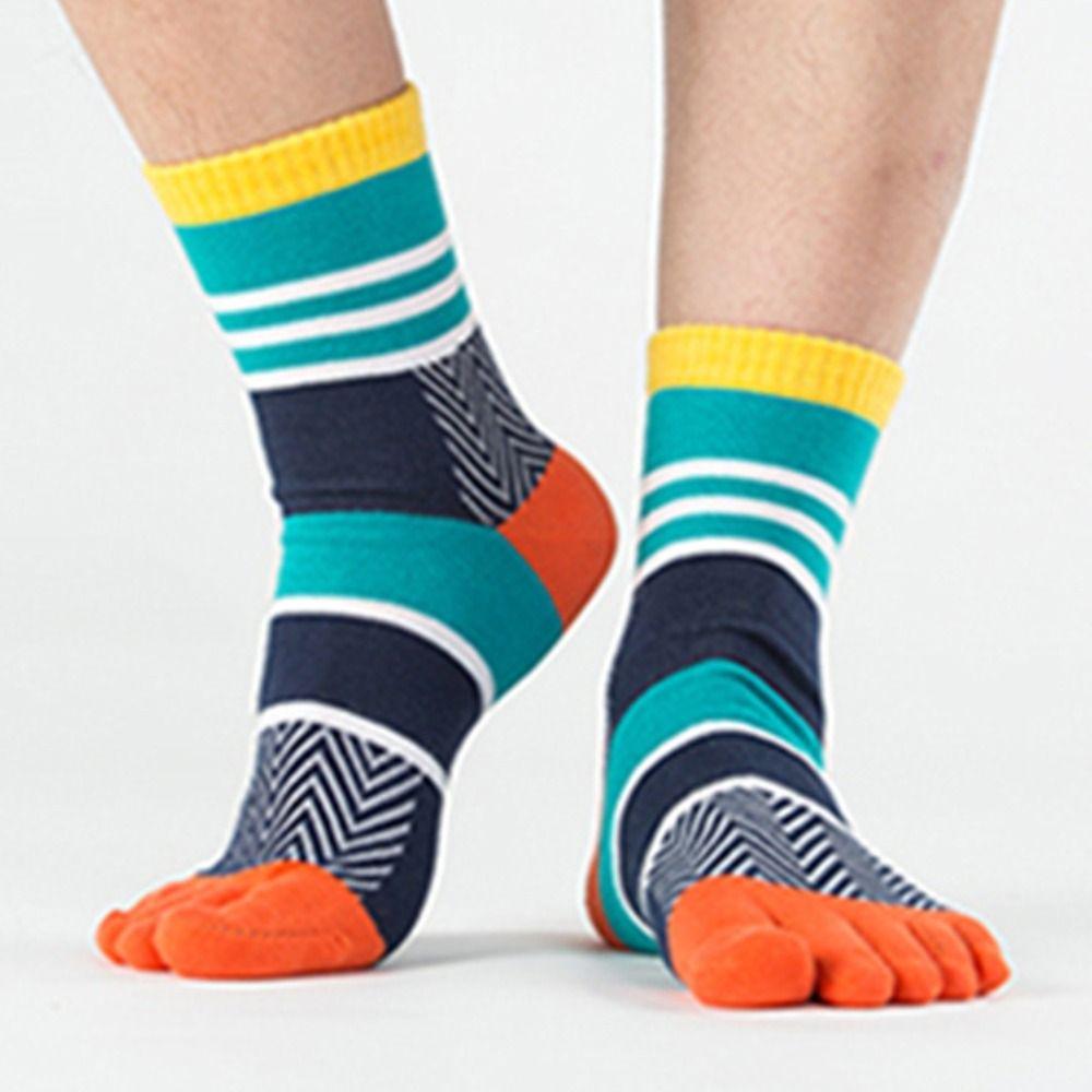 Soft Split-toed Socks Trendy Thick Long Tube Cotton Man Socks Middle Tube Hosiery Five Finger Socks