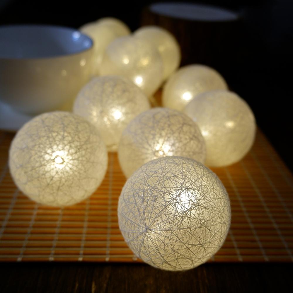 Ватный шар, световая цепочка, ночные огни, гирлянда, светодиодная гирлянда, Рождество, детская спальня, Хэллоуин, уличное свадебное украшение для патио, вечеринки