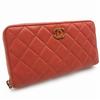 Used 【Beautiful Condition】CHANEL Matelass Round Zip Long Wallet Pink With Box