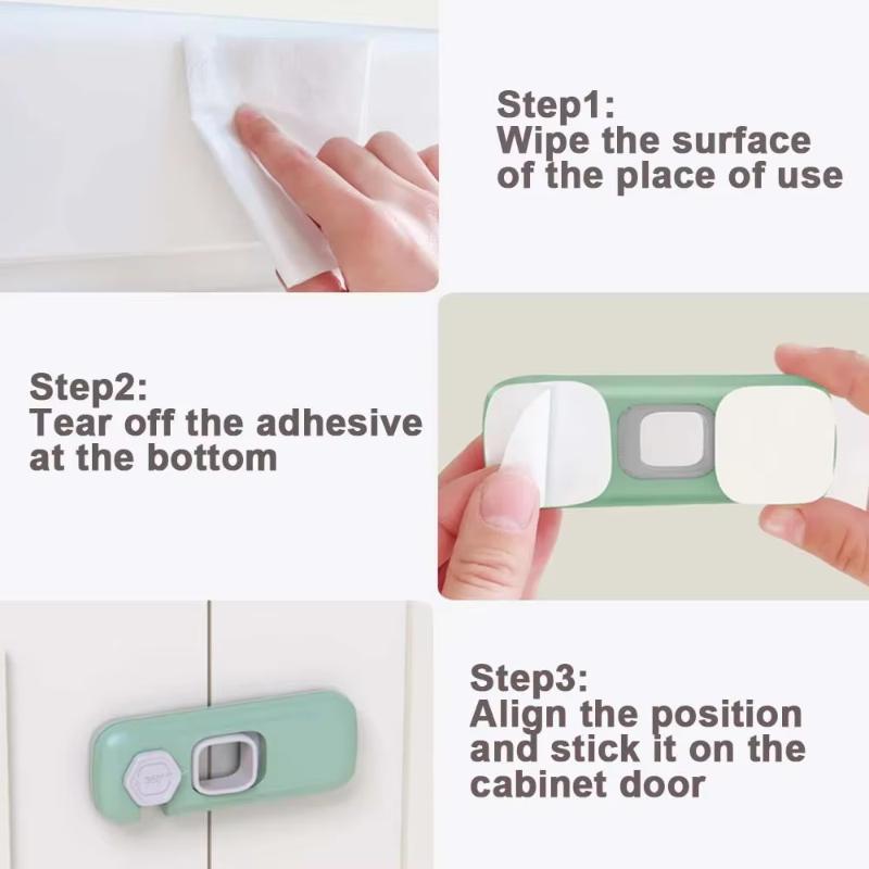 1/3/5Pcs Child Proof Refrigerator Locks Cabinet Lock Fridge Locks For Kids Safety Baby Freezer Door Latches With Adhesive Tape