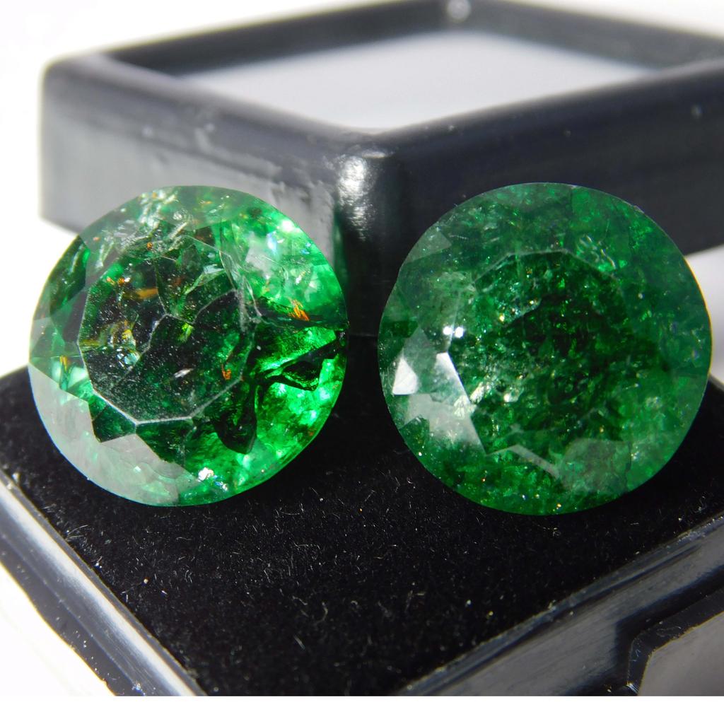 Certified 19 Ct Natural Green Colombian Emerald Loose Gemstone Round Shape
