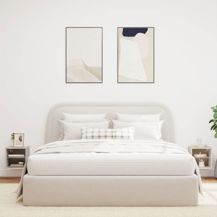 VidaXL Meubles TV Muraux et Lumières LED 2pcs, Armoires de Télévision Suspendues avec Étagère, Meubles Télé Flottants Salon, 836984