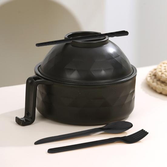 Набор посуды для приготовления рамена с ручками, ложкой. Быстрый прибор для приготовления рамена для студенческого общежития. Портативный горшок для рамена без BPA.