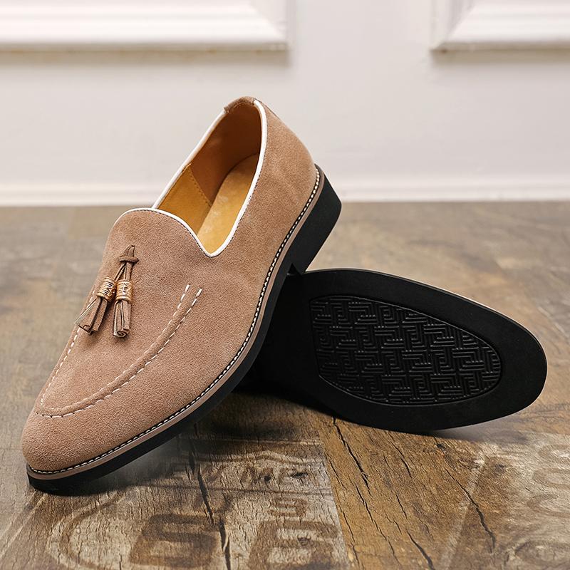 Fashion Fashion New Slip On Tassels Loafers New Men's Suede Patent Leather Shoes Designer Formal Wedding Dress Homecoming Footwear