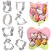 4/5/6Pcs Easter Bunny Eggs Cookie Cutter Stainless Steel Butterfly Carrot Fondant Cake Baking Mold Easter Party Decor Supplies
