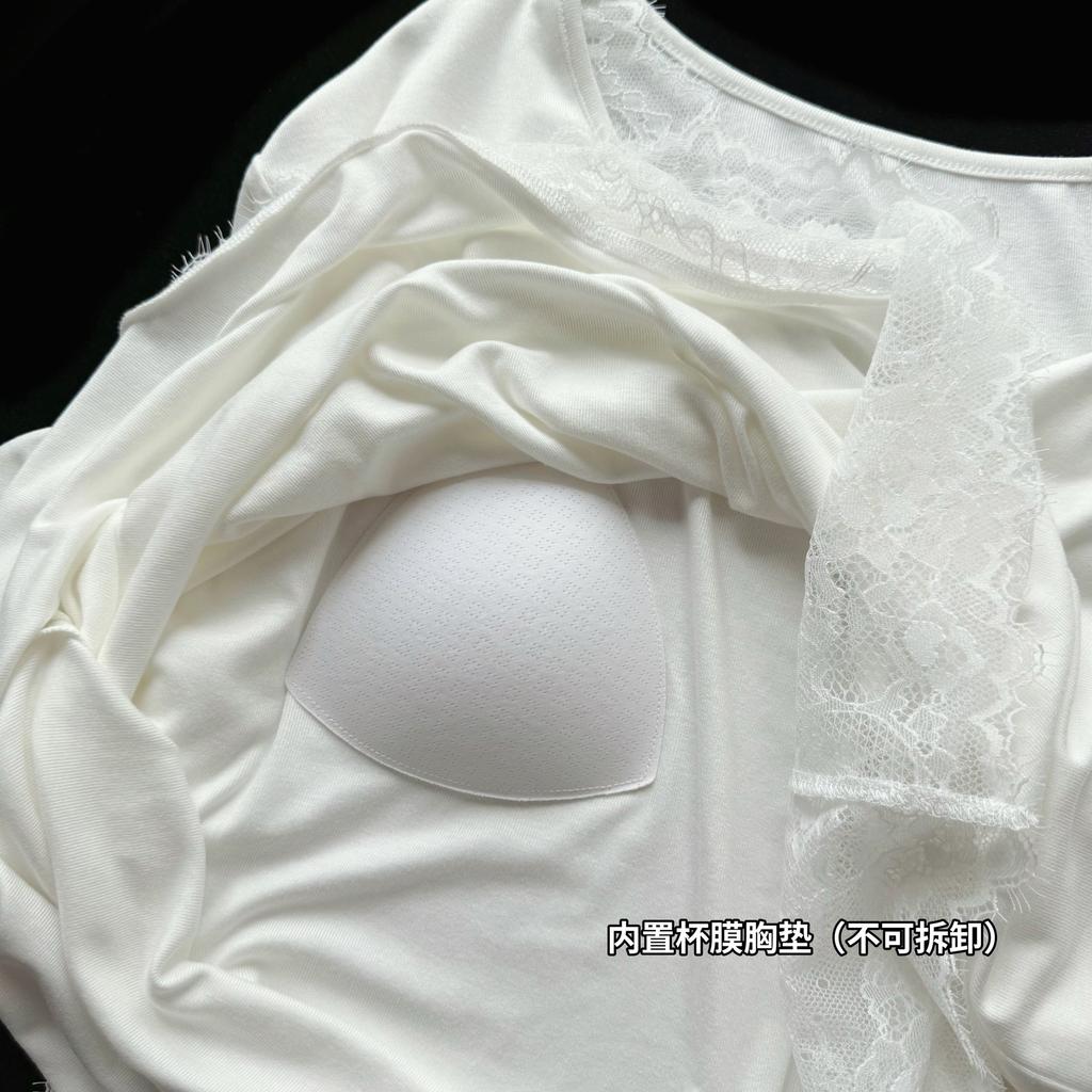 Modal pajamas women's lace with chest pad summer short-sleeved shorts cool cotton 1011 new set loungewear