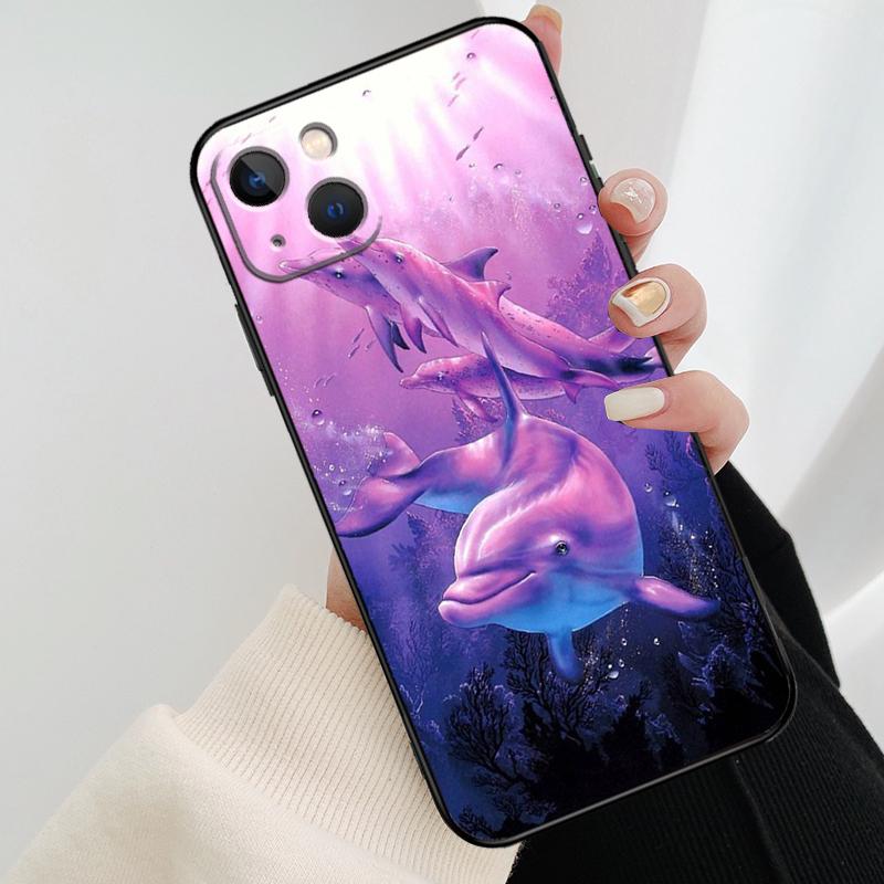 Милый Чехол для Телефона с Дельфином и Океаном Для iPhone 17 Pro Max 15 14 13 11 12 16 Pro Max mini 15 16 Plus 16e 17 Air Cover
