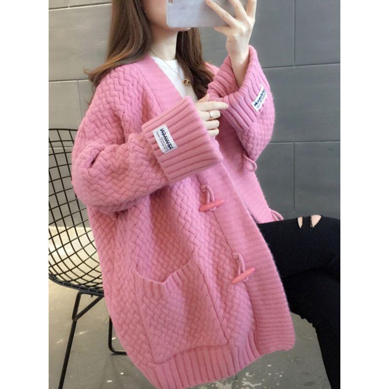Свитер Кардиган Пальто Женское Осень и Зима Ученица Старшей Школы Ученица Средней Школы 15 Лет 12 Молодежное Утепленное Верхняя Одежда Свитер Топы