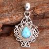 Серебряный подвесной кулон Ларимар с лунным камнем, 100% серебро 925 пробы, женские ювелирные изделия ручной работы